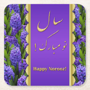Noble Happy Norooz Hyacinths - Papier Onderzetter