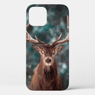 Noble hert mannetje in wintersneeuwbos. Artistieke Case-Mate iPhone Case