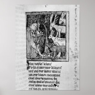 Noble holding, illustratie "Roman de Renart" Poster