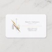 Noble-kalligrafie: Goud en zwart gradiëntmonogram Visitekaartje (Voorkant)