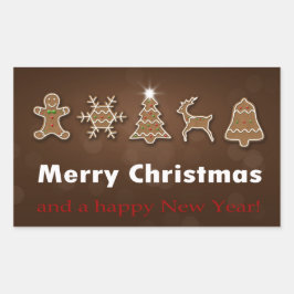 Noble Kerstontbijtkoekjes Rechthoekige Sticker