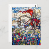 Noble Knight in Armor op het paard Briefkaart (Voorkant / Achterkant)