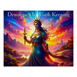 Noble Lady Liberty Democracy Is Worth Keeping Perfect Poster