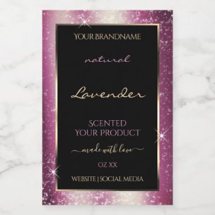 Noble Lavender Sparkle Glitter Lijst Productlabel Voedselcontainer Etiket