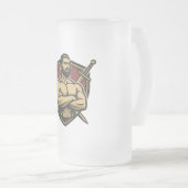 Noble Lion Shield-Mok Matglas Bierpul (Voorkant rechts)