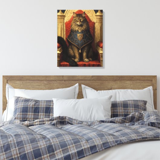 Noble Maine Coon Cat Throne Art Print (Insitu (Slaapkamer))