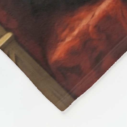 Noble Maine Coon Cat Throne Art Print Fleece Deken (Hoek)