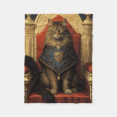 Noble Maine Coon Cat Throne Art Print Fleece Deken (Voorkant)