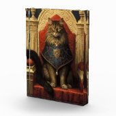 Noble Maine Coon Cat Throne Art Print Fotoblokken (Rechts)