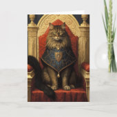 Noble Maine Coon Cat Throne Art Print Kaart (Voorkant)
