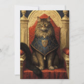 Noble Maine Coon Cat Throne Art Print Kaart (Voorkant)