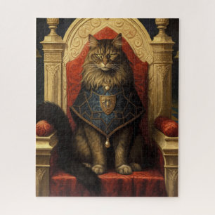 Noble Maine Coon Cat Throne Art Print Legpuzzel