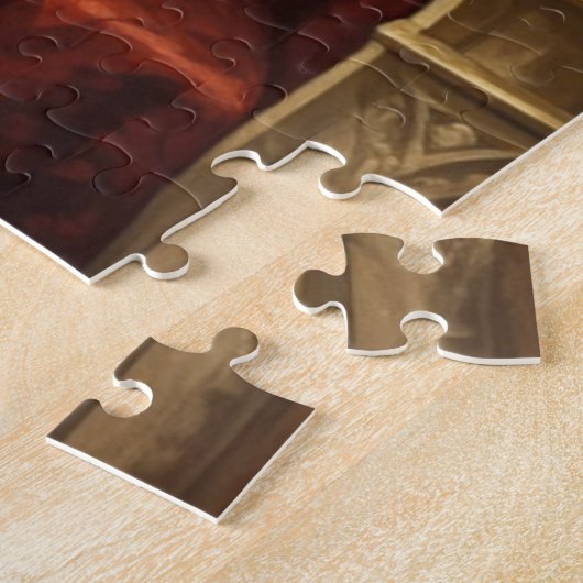 Noble Maine Coon Cat Throne Art Print Legpuzzel (Zijkant)