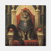Noble Maine Coon Cat Throne Art Print Magneet (Voorkant)