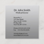 Noble Medical Classy Elegant Black White Asclepius Vierkante Visitekaartje (Achterkant)