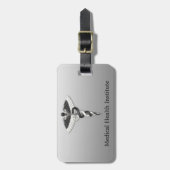Noble Medical Classy Elegant Black White Caduceus Bagagelabel (Voorkant verticaal)