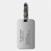 Noble Medical Classy Elegant Black White Caduceus Bagagelabel (Achterkant verticaal)