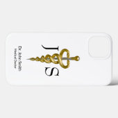 Noble Medical Classy Elegant Gold Silver Asclepius Case-Mate iPhone Case (Achterkant (horizontaal))