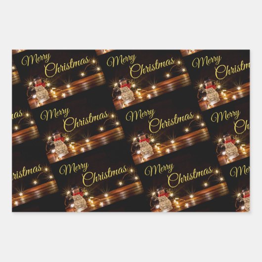 Noble Merry kerstcadeau inpakpapier! Inpakpapier Vel (Voorkant)