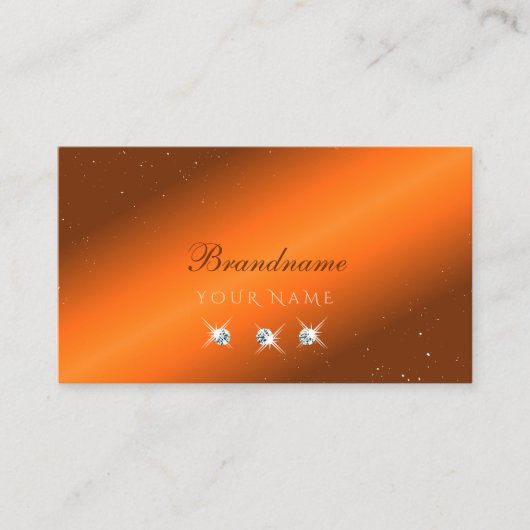 Noble Oranje en bruine mousserende diamanten stijl Visitekaartje (Voorkant)