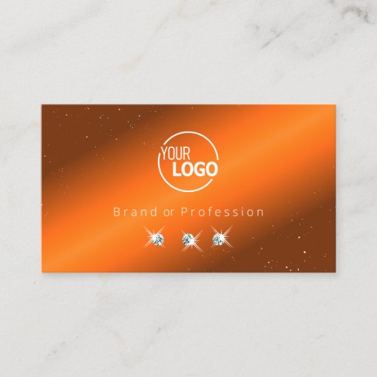 Noble Oranje en bruine mousserende diamanten voege Visitekaartje (Voorkant)