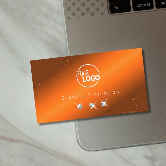 Noble Oranje en bruine mousserende diamanten voege Visitekaartje