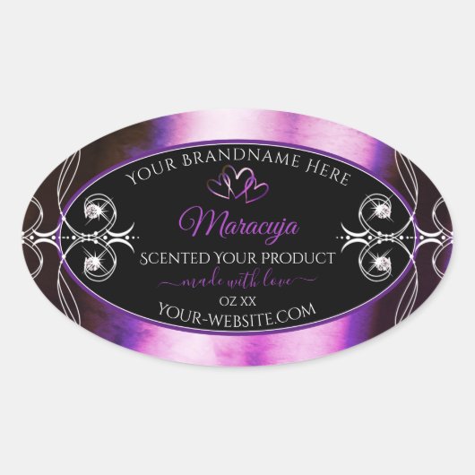 Noble Paars Black Product Labels Sparkle Diamonds (Voorkant)