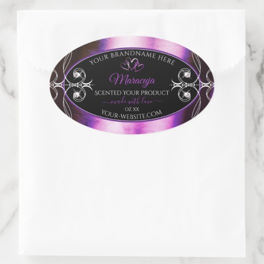 Noble Paars Black Product Labels Sparkle Diamonds (Tas)