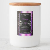 Noble Paars Black Product Labels Sparkle Diamonds Voedselcontainer Etiket (Voorkant)