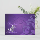 Noble Paars Scroll Paarse Swirl Uitnodiging (Staand voorkant)