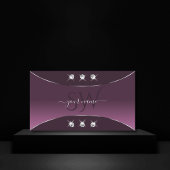 Noble Paarse Silver Decor Diamonds en Monogram Visitekaartje