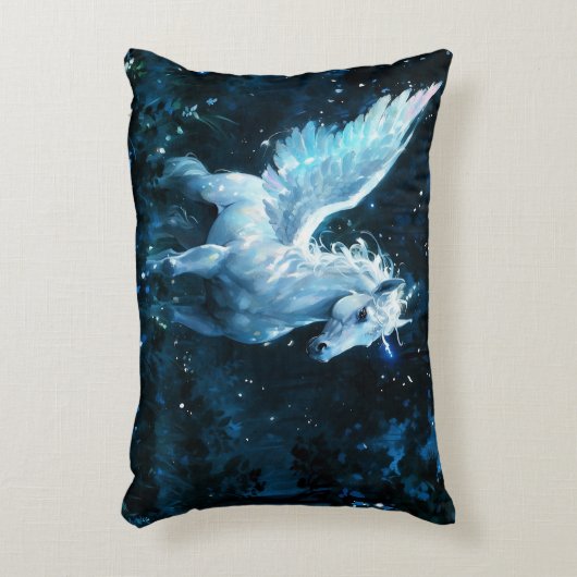 Noble Pegasus in een Midnight Glade Accent Kussen (Voorkant(Verticaal))