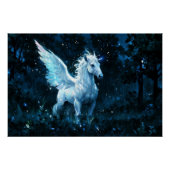 Noble Pegasus in een Midnight Glade Perfect Poster (Voorkant)