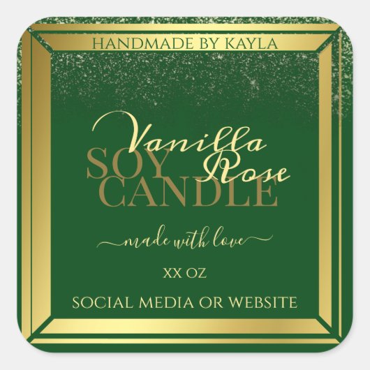 Noble Product Packaging Labels donkergroen en goud (Voorkant)