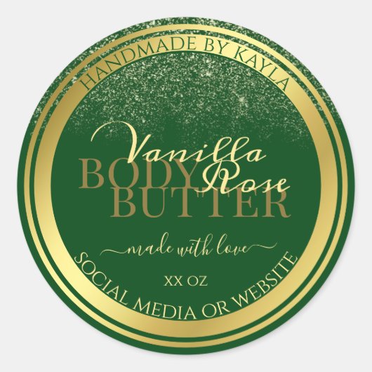 Noble Product Packaging Labels donkergroen en goud (Voorkant)