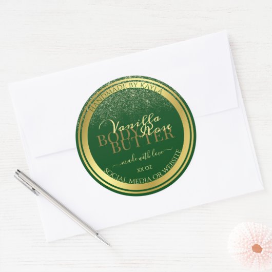 Noble Product Packaging Labels donkergroen en goud (Envelop)