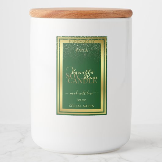 Noble Product Packaging Labels donkergroen en goud Voedselcontainer Etiket (Voorkant)