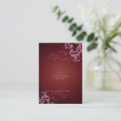 Noble Red & Pink Scroll Table Plaatskaart Plaatskaartje (Staand voorkant)