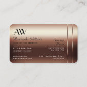 Noble Roos Gold Decor Shimmery Diamonds Initialen Visitekaartje (Achterkant)