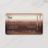 Noble Roos Gold Decor Shimmery Diamonds toevoegen  Visitekaartje (Achterkant)