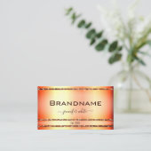 Noble Roos Gold Effect Shimmery Glitter Stars Chic Visitekaartje (Staand voorkant)