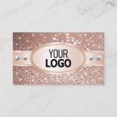 Noble Roos Golden Glitter Stars Diamonds add Logo Visitekaartje (Voorkant)