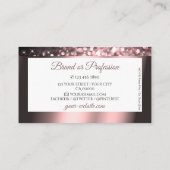 Noble Roos Roze en Wit Sparkle Glitter Juwelen Visitekaartje (Achterkant)