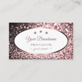 Noble Roos Roze en Wit Sparkle Glitter Juwelen Visitekaartje (Voorkant)