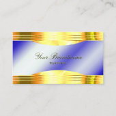 Noble Royal Blue Shiny Gouden Grenzen met QR-code Visitekaartje (Voorkant)