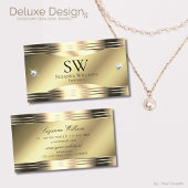 Noble Shimmery Gold Shiny Diamonds en Monogram Visitekaartje