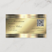 Noble Shimmery Gold Shiny Diamonds Logo QR-code Visitekaartje (Achterkant)