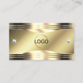 Noble Shimmery Gold Shiny Diamonds Logo QR-code Visitekaartje (Voorkant)