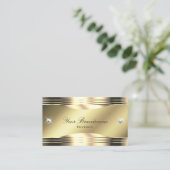 Noble Shimmery Gold Shiny Diamonds met QR-code Visitekaartje (Staand voorkant)