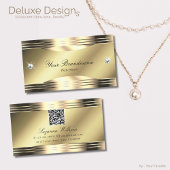Noble Shimmery Gold Shiny Diamonds met QR-code Visitekaartje